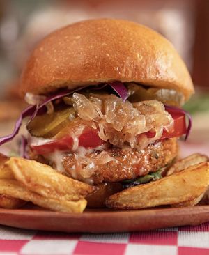 Hamburger  at La Curandera in Guatemala City