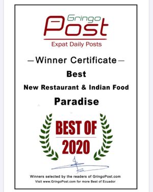Best Indian Restaurant in Cuenca  at Paradise Indian Restaurant in Cuenca