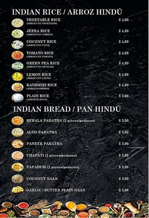 Indian rice and bread   at Paradise Indian Restaurant in Cuenca