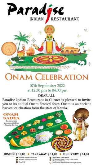 ONAM CELEBRATION   at Paradise Indian Restaurant in Cuenca