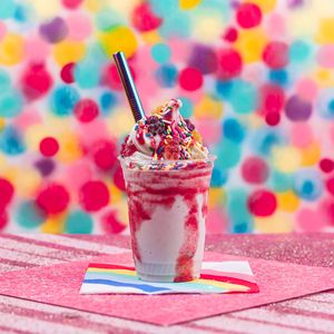 Rainbow Chaser fancy shake at Sweet Ritual in Austin