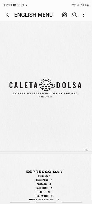  at Caleta Dolsa Coffee in Lima