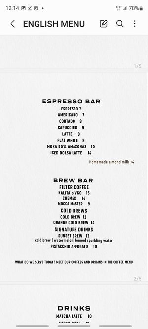  at Caleta Dolsa Coffee in Lima