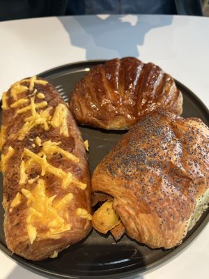 Vegan Sausage, Egg and Cheese Roll, Bacon Egg and cheese and Apple Turnover   at Flour + Time Bakery in Atlanta