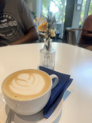 Caramel latte  at Flour + Time Bakery in Atlanta