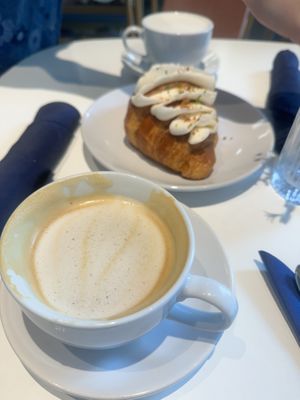 Lattes and key lime pie croissantt  at Flour + Time Bakery in Atlanta