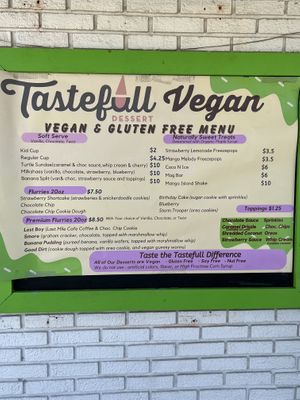 Menu   at Tastefull in Wyoming