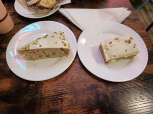 Banana cake and carrot cake at Organic in Amsterdam
