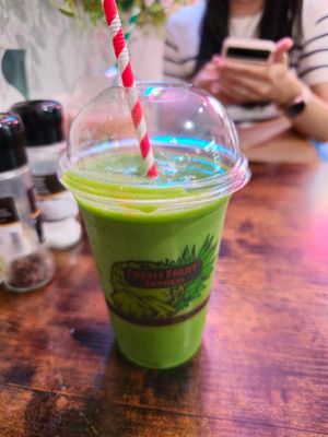 Green veggie smoothie at Organic in Amsterdam