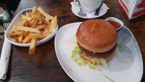 Burger and chips at Organic in Amsterdam