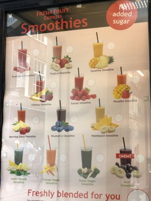 smoothie menu  at Organic in Amsterdam