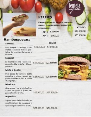Menu as of April 2022, page 1  at Lenteja Express - Poblado in Medellin