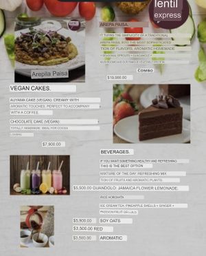 Google translated menu as of April 2022, page 5  at Lenteja Express - Poblado in Medellin