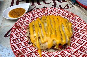 Arepa Paisa at Lenteja Express - Poblado in Medellin