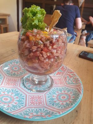 Large ceviche at Lenteja Express - Poblado in Medellin