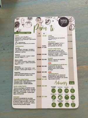 Menu January 2019 (page 2) at Lenteja Express - Poblado in Medellin