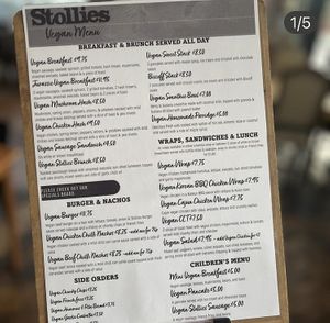 Their new vegan menu   at Stollies Cafe & Delicatessen in Wallasey