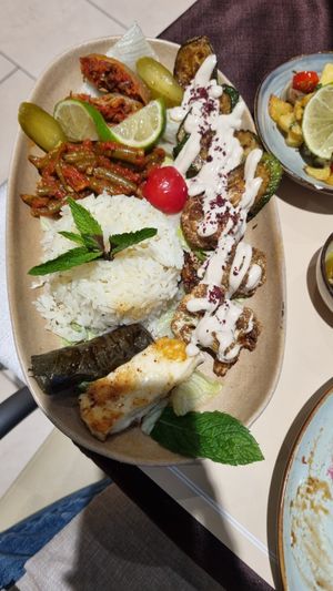 Vegetarian mezze plate at Allresto Beirut in Bern