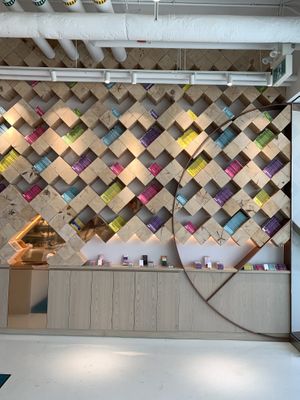 Wall of chocolate.  at Peace By Chocolate in Halifax