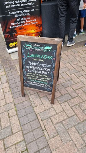 Leeds Vegan market at Michaels Caribbean Storehouse in Wolverhampton