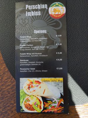 All dishes vegan except tsatsiki at Perschian Imbiss in Lienz