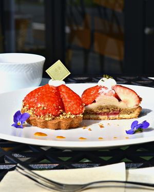 Vegan summer strawberry tarte   at MERCY Vegan Factory in Osaka