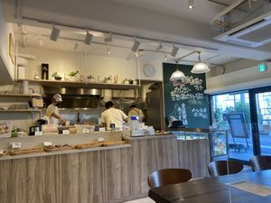 A glimpse at the kitchen and front desk where amazing sweets and excellent food is created    at MERCY Vegan Factory in Osaka