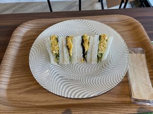 vegan egg sandwiches (incredible) at MERCY Vegan Factory in Osaka