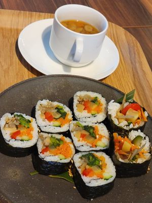 Vegan sushi at MERCY Vegan Factory in Osaka