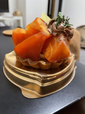 Persimmon tart  at MERCY Vegan Factory in Osaka
