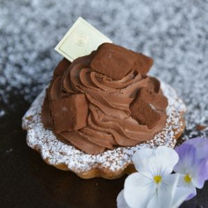 raw chocolate tart at MERCY Vegan Factory in Osaka