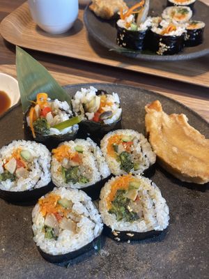 Mercy Gimbap n‘fried Kurumafu Set  at MERCY Vegan Factory in Osaka