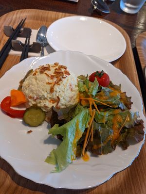 Potato salad at MERCY Vegan Factory in Osaka