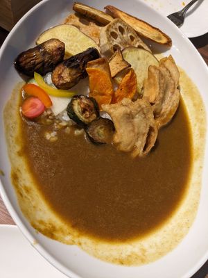 Deep-fried curry at MERCY Vegan Factory in Osaka