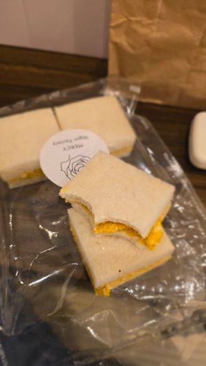I ordered these sandwiches (gluten free) to go, and Now I am having a perfect breakfast. at MERCY Vegan Factory in Osaka
