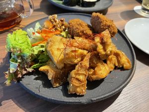 fried someting  at MERCY Vegan Factory in Osaka