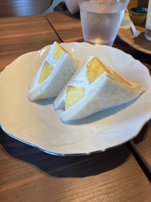 Seasonal fruit sando (pineapple) at MERCY Vegan Factory in Osaka