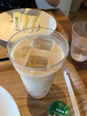 Iced milk tea at MERCY Vegan Factory in Osaka