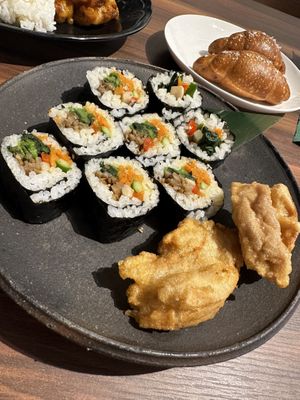 Gimbap and kurumafu  at MERCY Vegan Factory in Osaka