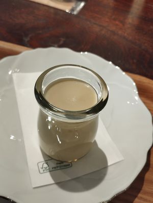 Sweet potato pudding at MERCY Vegan Factory in Osaka