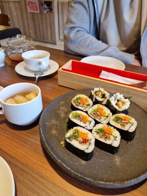 Gimbap (with miso soup) at MERCY Vegan Factory in Osaka