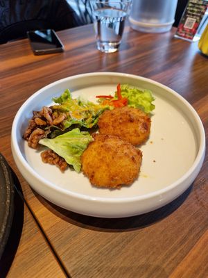 Cream croquettes at MERCY Vegan Factory in Osaka