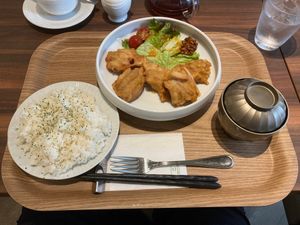 Improvised dinner at MERCY Vegan Factory in Osaka