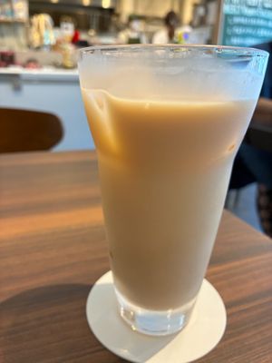 Milk tea at MERCY Vegan Factory in Osaka