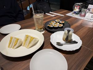 Egg Sandwich and Sweet Potato Pudding   at MERCY Vegan Factory in Osaka