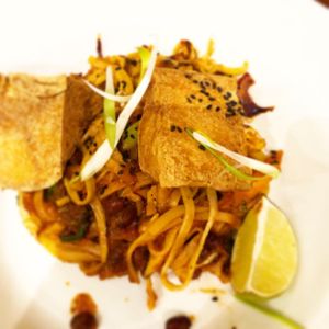 Tofu stir fry at David Bann Restaurant in Edinburgh