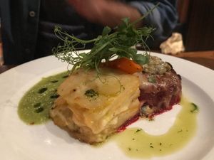 Beetroot pudding at David Bann Restaurant in Edinburgh