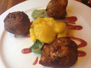 Thai fritter at David Bann Restaurant in Edinburgh