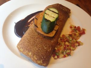 Chilli pancake at David Bann Restaurant in Edinburgh