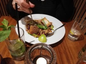 Noodles with smoked tofu at David Bann Restaurant in Edinburgh